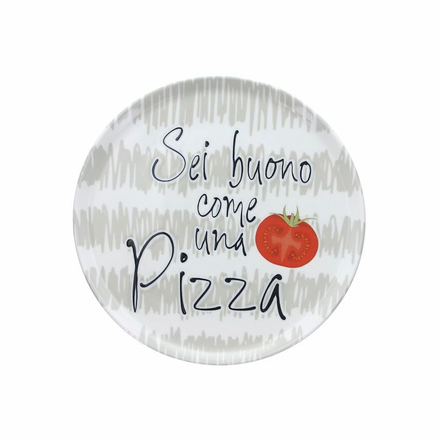 Grauer Pizzateller CINZIA von Tognana – Porzellan aus Italien