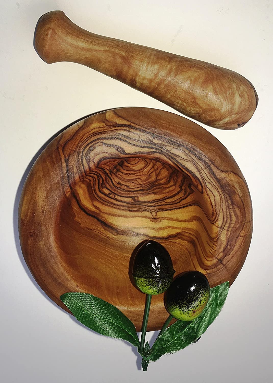 Mörser und Stößel Set ELLI, aus Olivenholz, diverse Größen - Porzellan aus Italien