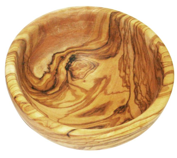 Kleine Schale/Knabberschale aus Olivenholz, Ø 13/15 cm - Porzellan aus Italien