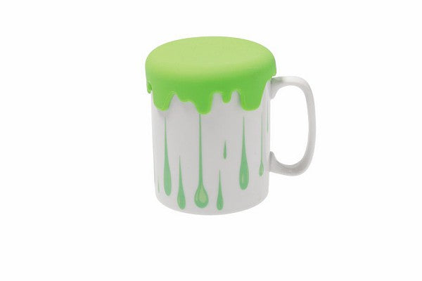 Becher / Kaffeetasse aus Porzellan, 380 ml, Cyclam/Green Color - Porzellan aus Italien