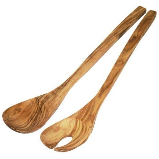 Salatbesteck Monaco aus Olivenholz, 25/30 cm - Porzellan aus Italien