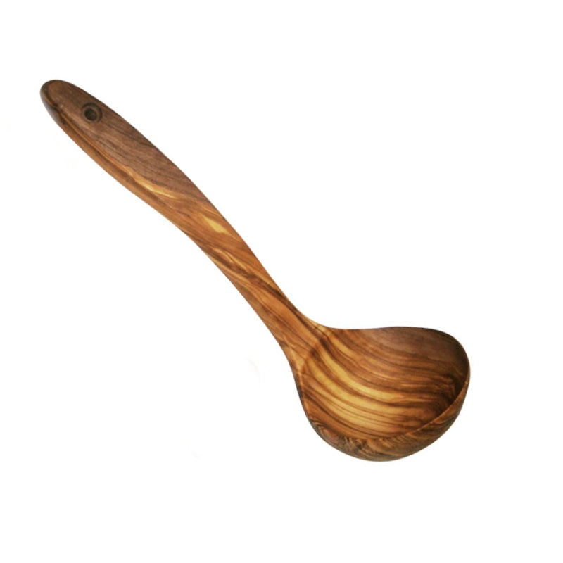Suppenkelle/Suppenschöpfer KeboLiv aus Olivenholz, 26 cm - Porzellan aus Italien