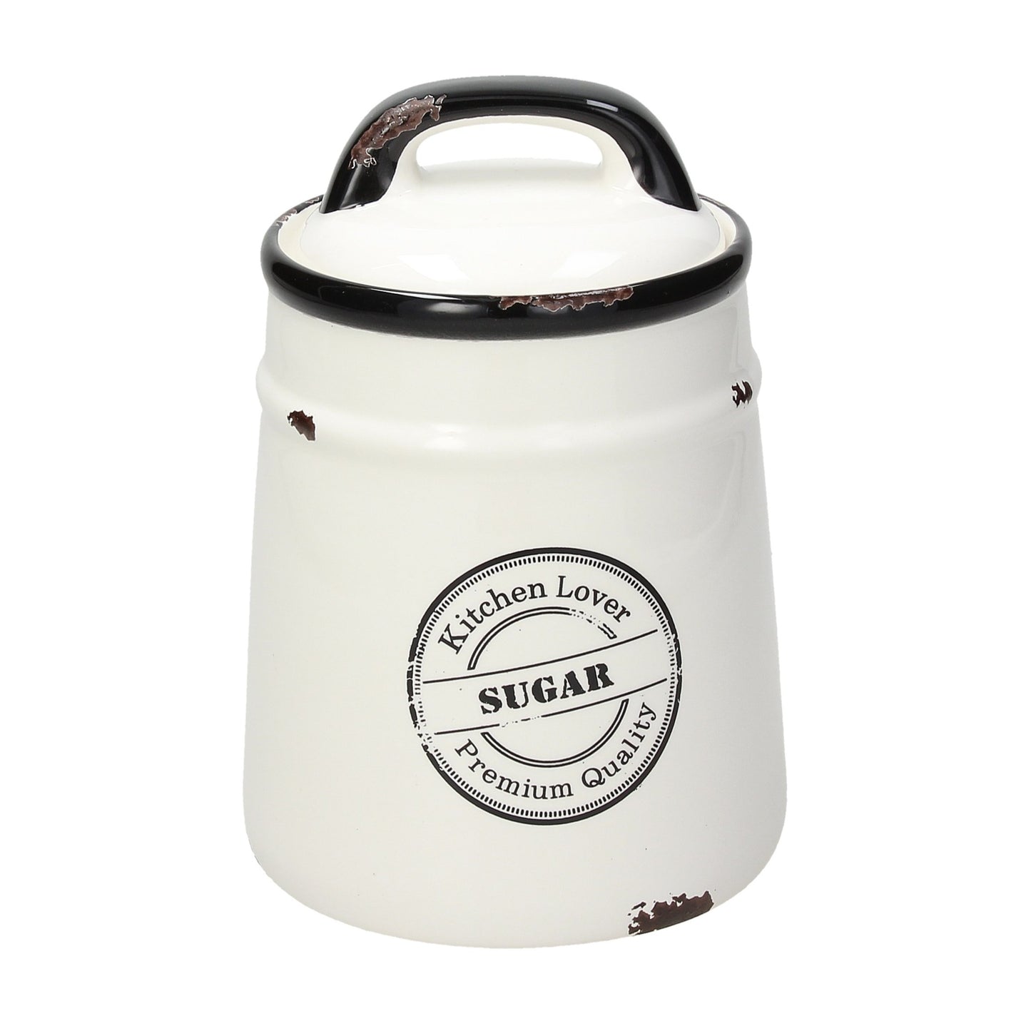 Zuckerdose Urban Chic aus Keramik, Vintage Style - Porzellan aus Italien