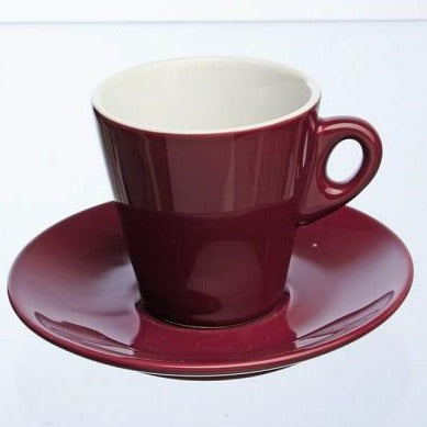 4er Set Kaffeetasse Mara, versch. Farben, mit Untertasse, Keramik - Porzellan aus Italien