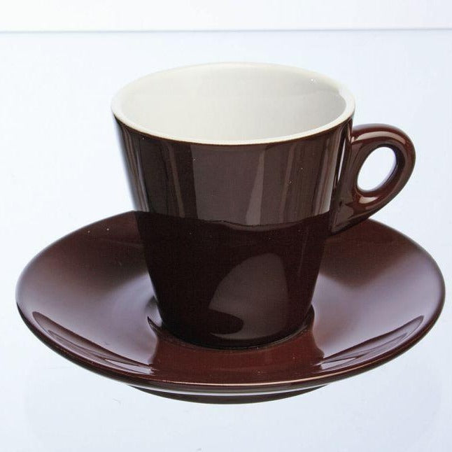 4er Set Kaffeetasse Mara, versch. Farben, mit Untertasse, Keramik - Porzellan aus Italien