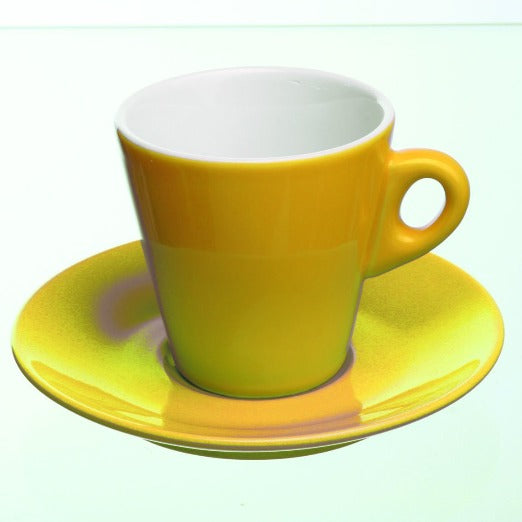 4er Set Kaffeetasse Mara, versch. Farben, mit Untertasse, Keramik - Porzellan aus Italien