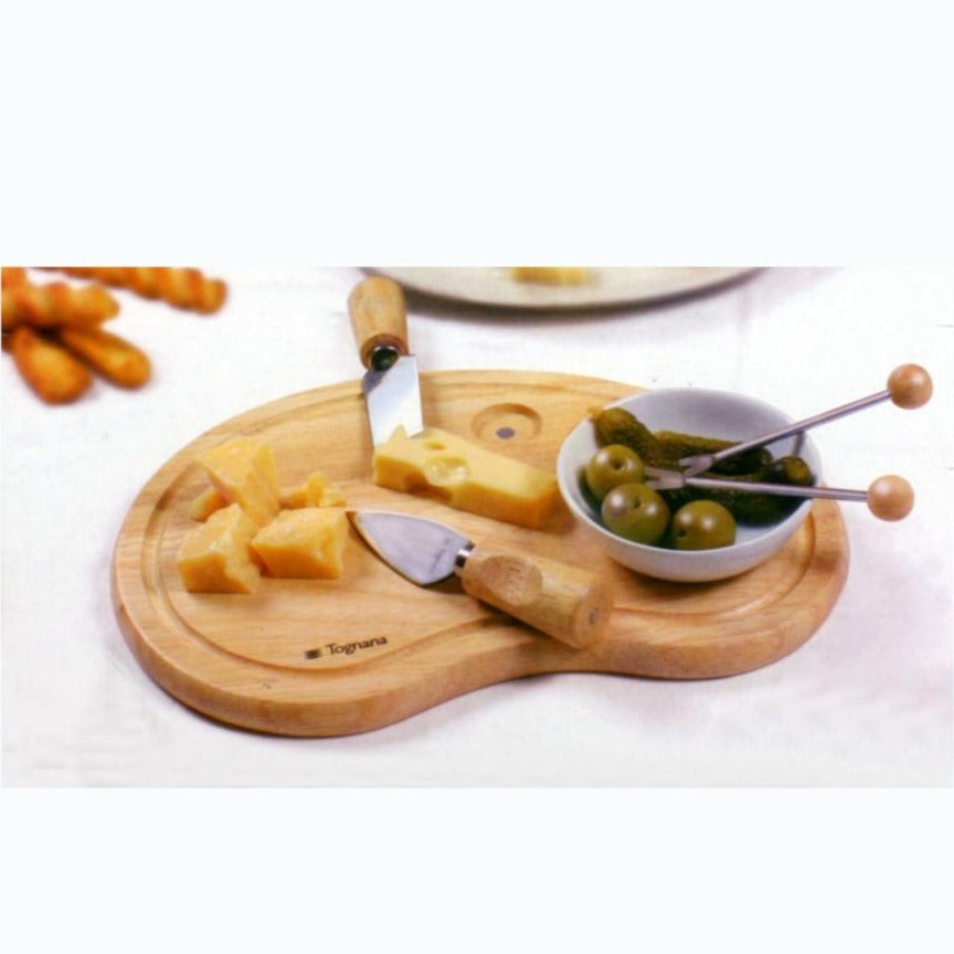 6tlg. Käseplatte in Nierenform, 28 x 20 cm - Porzellan aus Italien