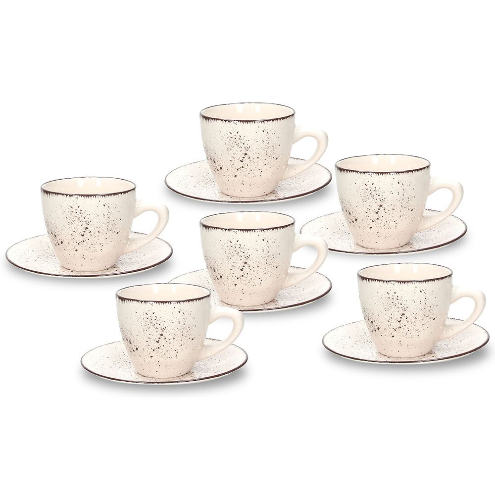 Espressotasse Louise Stay mit Untertasse im Set a 6 Stück - Porzellan aus Italien