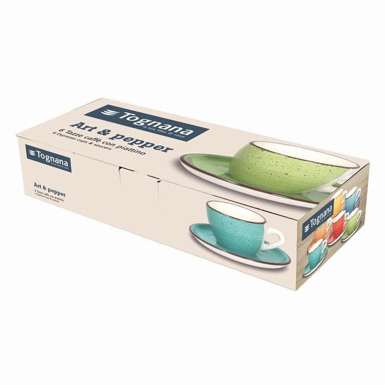 Art & Pepper Espressotasse mit Untertasse im 6er Set - Porzellan aus Italien
