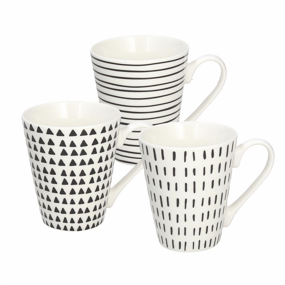 6er Set Kaffeebecher Graphic aus der Serie Metropolis aus Porzellan - Porzellan aus Italien