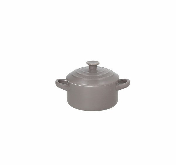 Cocotte / Casserole MIGNON, 14 cm Ø in beige/grau - Porzellan aus Italien
