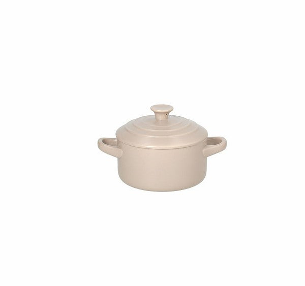 Cocotte / Casserole MIGNON, 14 cm Ø in beige/grau - Porzellan aus Italien