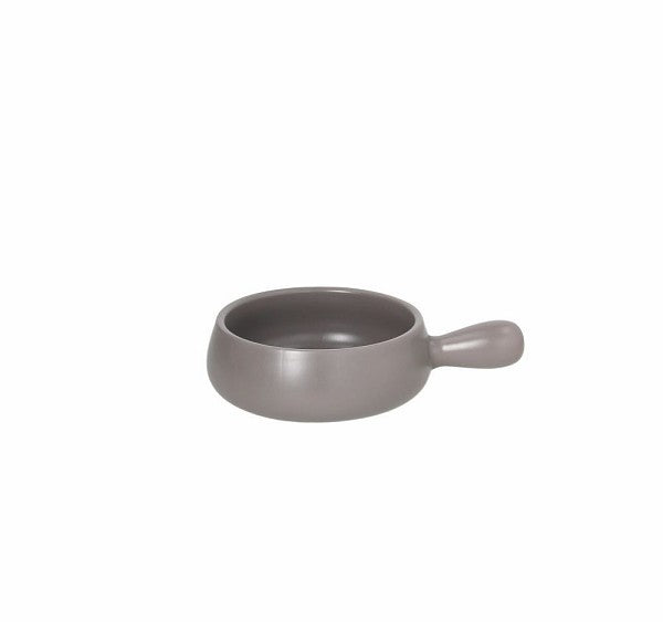 Kleiner Fonduetopf mit Griff MIGNON aus Porzellan, beige/grau - Porzellan aus Italien