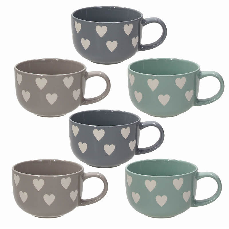 3er Set Jumbotassen Madrid aus Keramik von Tognana - Porzellan aus Italien