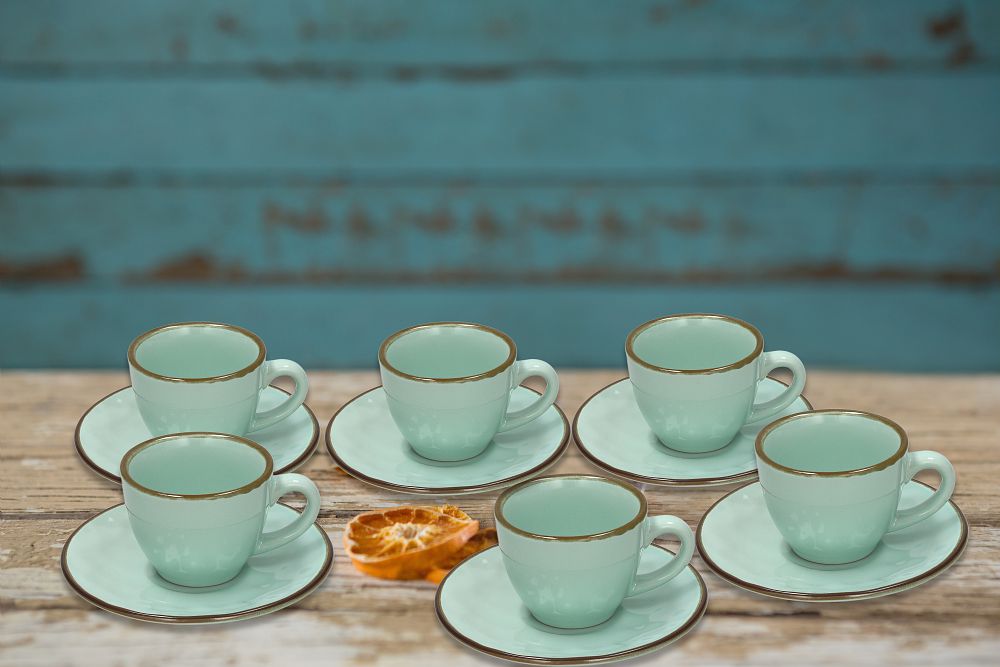 Espressotasse Naturalia mit Untertasse im 6er Set, aus Keramik, grau-braun von Tognana - Porzellan aus Italien