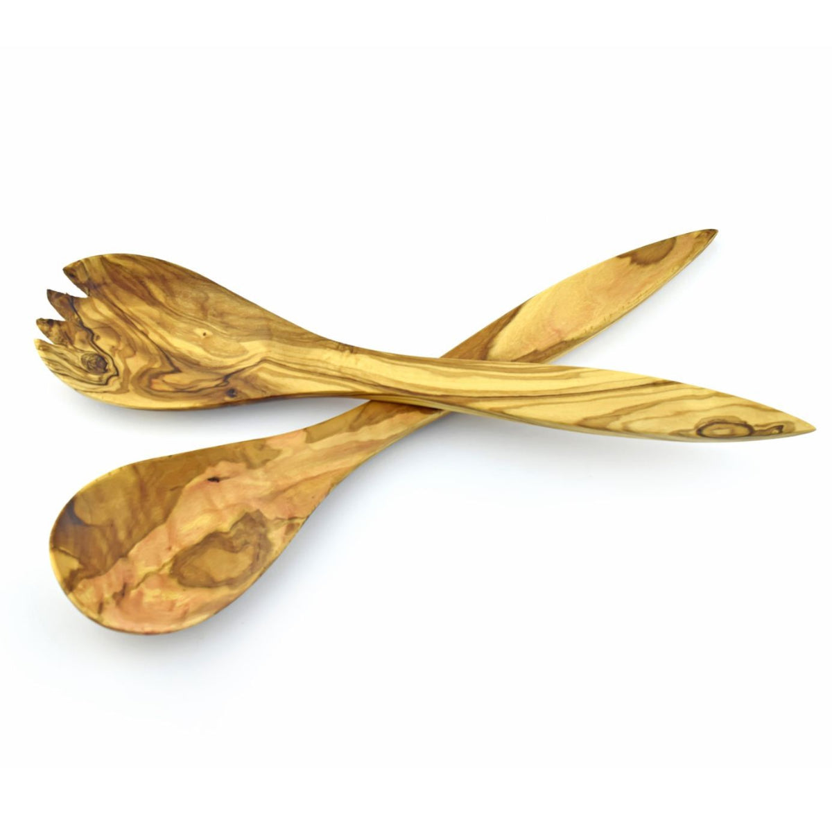 Salatbesteck Peaked aus Olivenholz 25/30 cm - Porzellan aus Italien