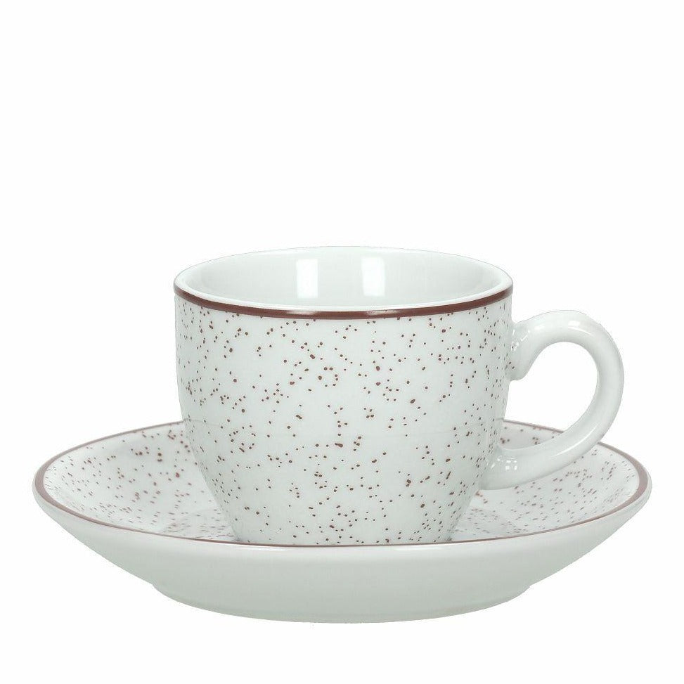 Art & Pepper Espressotasse mit Untertasse im 6er Set, aus beigem Porzellan - Porzellan aus Italien