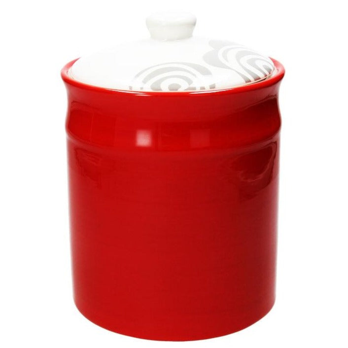 Vorratsdose/Kaffeedose WOM, rot, 2530 ml. Volumen, aus Keramik - Porzellan aus Italien