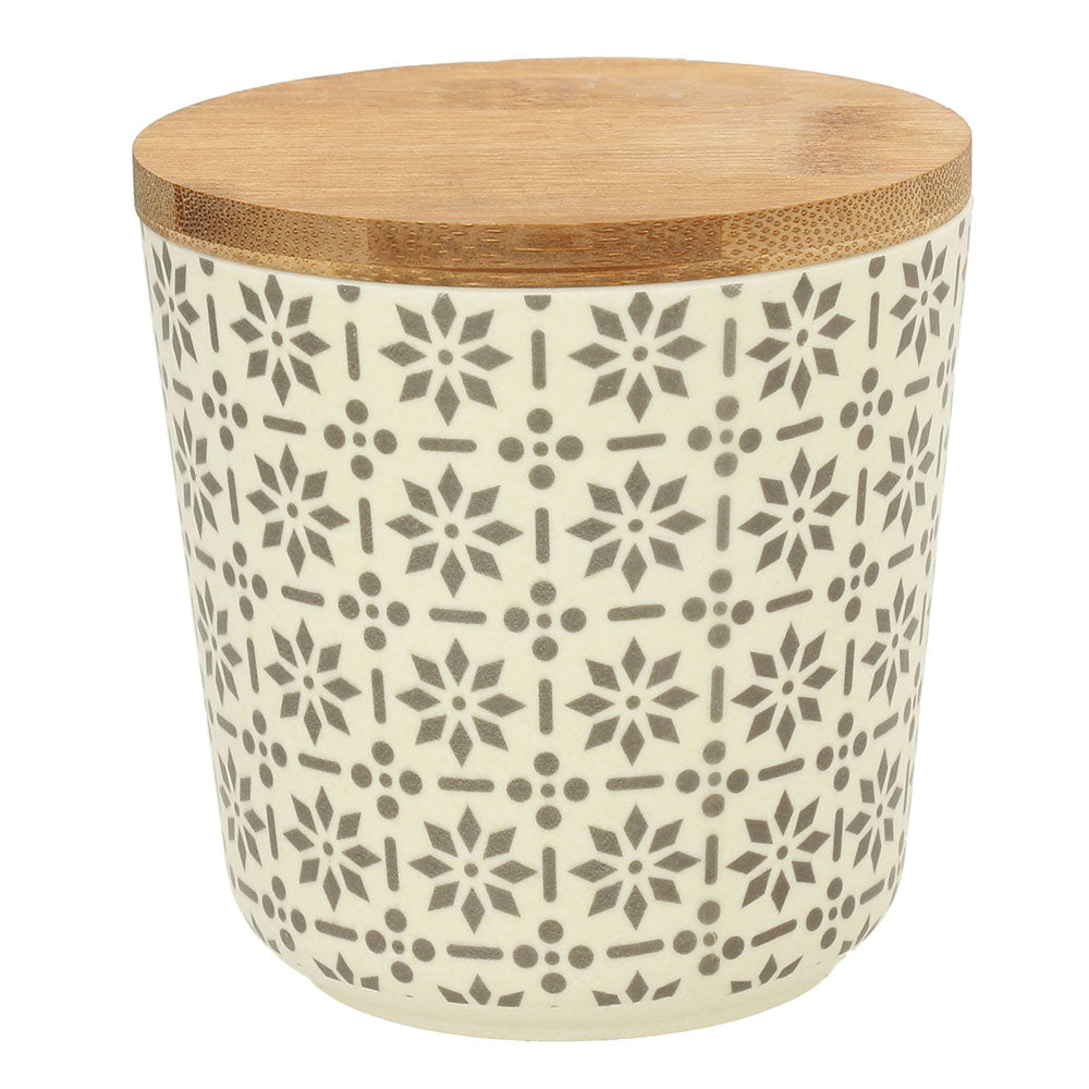 Vorratsdose Ecofiber, aus Fibre Bamboo mit Bambusdeckel, creme-rot/grau - Porzellan aus Italien