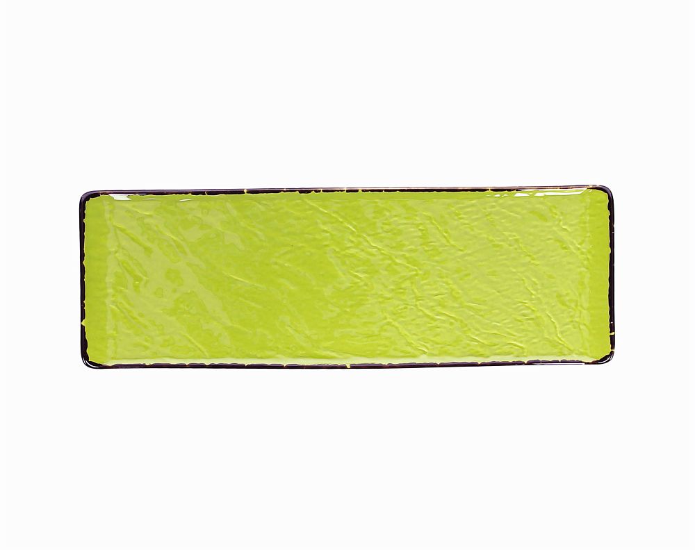 Servierteller / Servierplatte VULCANIA aus Porzellan, 30 x 10 cm, grün - Porzellan aus Italien