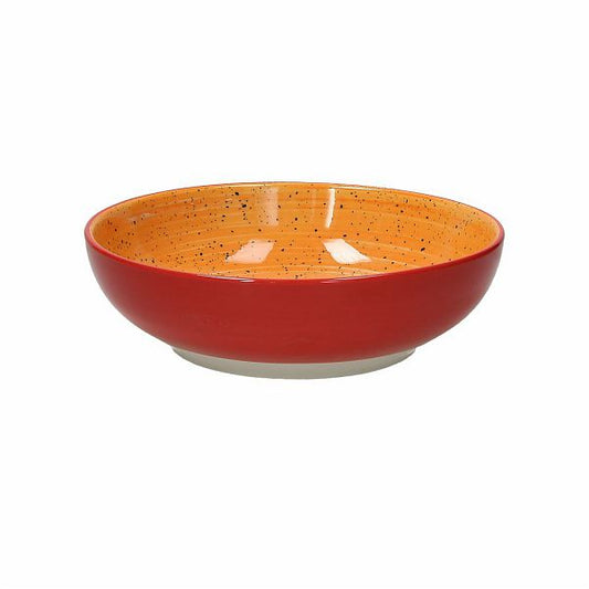 Oragene Salatschale mit schwarzen Sprenkeln aus der Serie Orange Ritual von Tognana