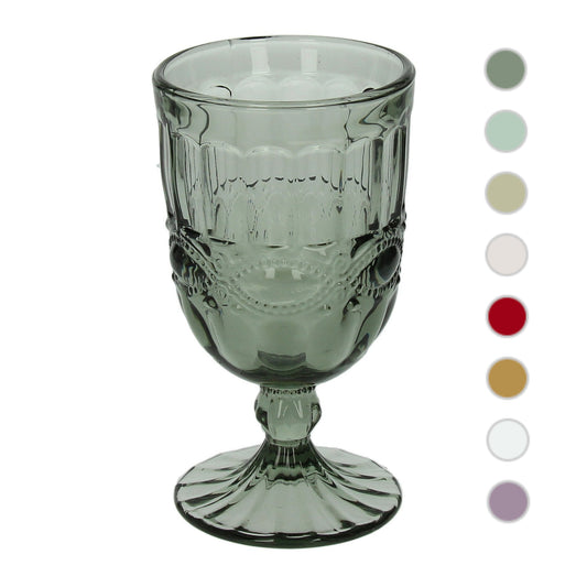 6er Set Weinkelch SOLANGE, versch. Farben, 250 ml., mundgeblasen - Porzellan aus Italien 