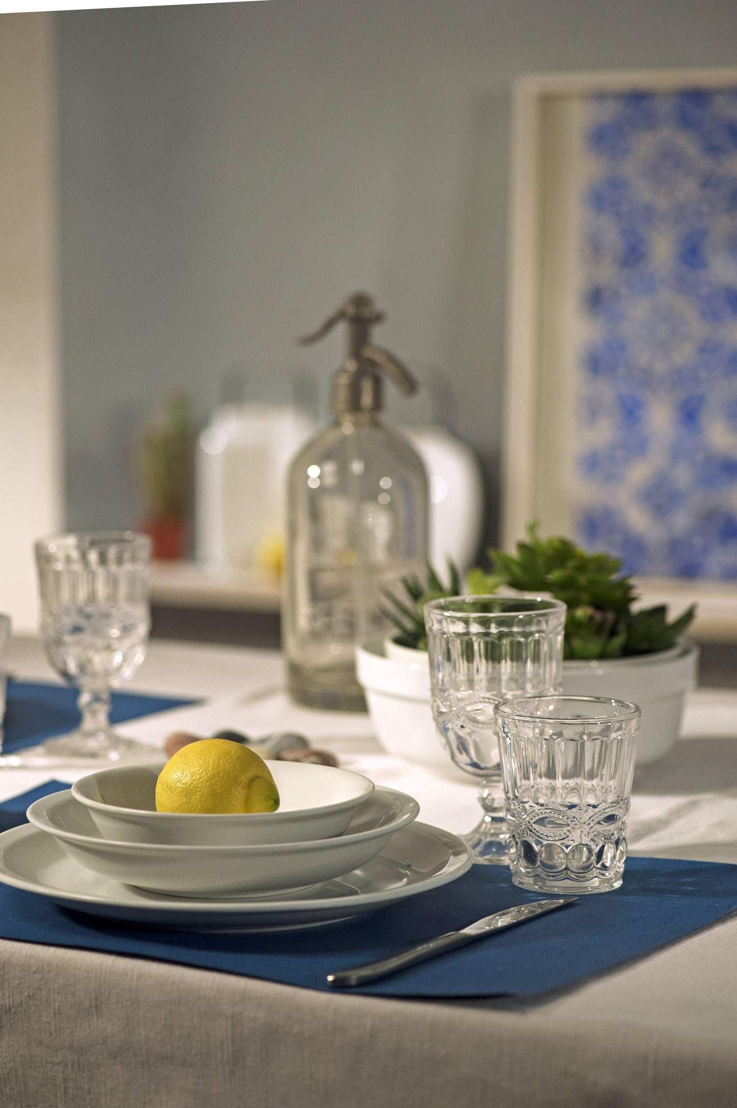 6er Set Wasserglas SOLANGE, versch. Farben, 265 ml., mundgeblasen - Porzellan aus Italien 