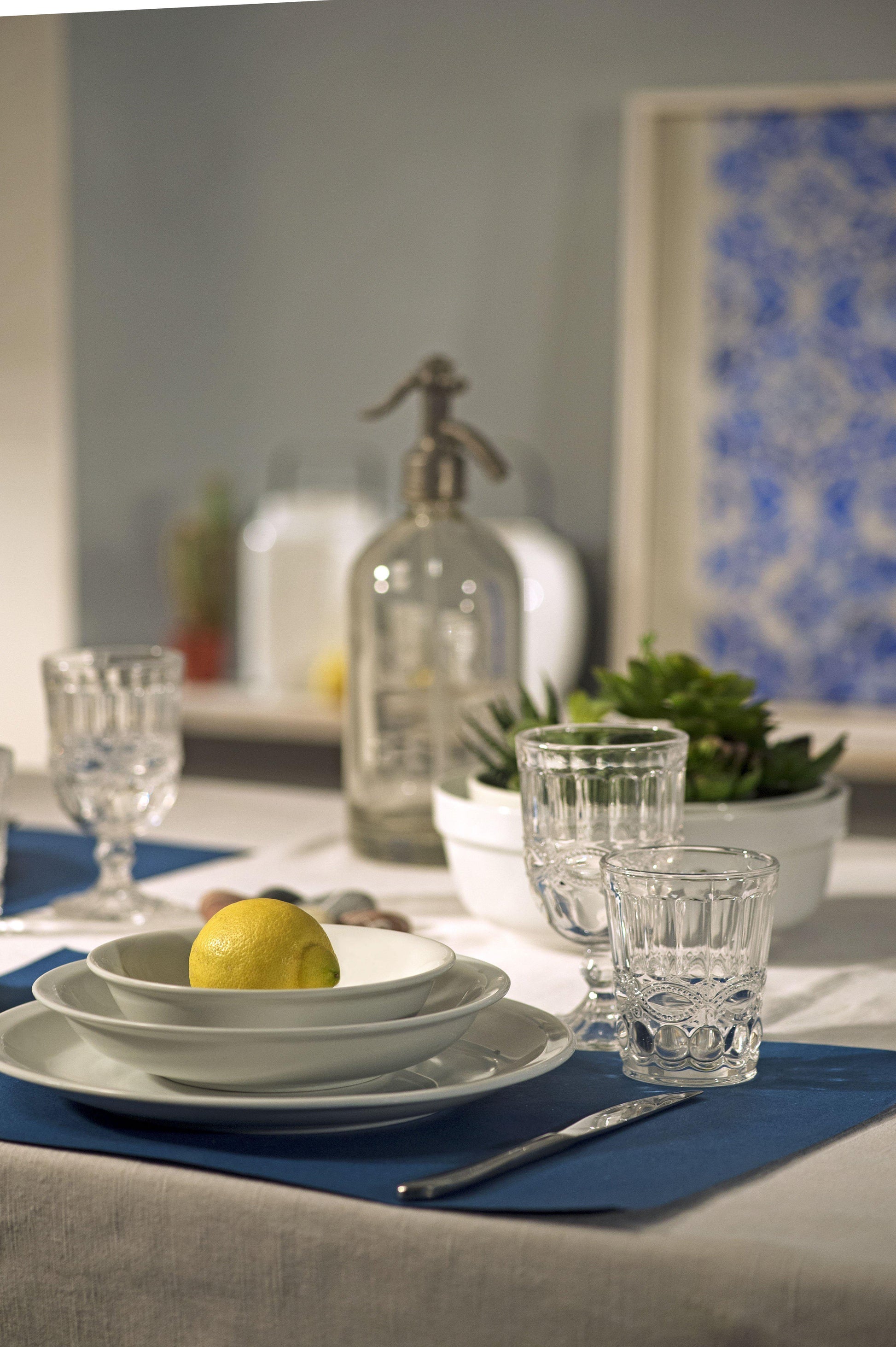 6er Set Wasserglas SOLANGE, versch. Farben, 265 ml., mundgeblasen - Porzellan aus Italien 