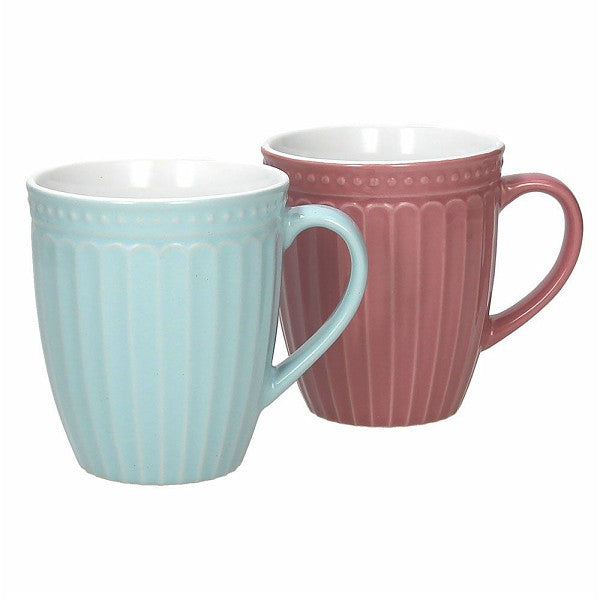 2er Set Becher/Kaffeetasse Concerto, versch. Farbkombis, 380 ml. - Porzellan aus Italien 
