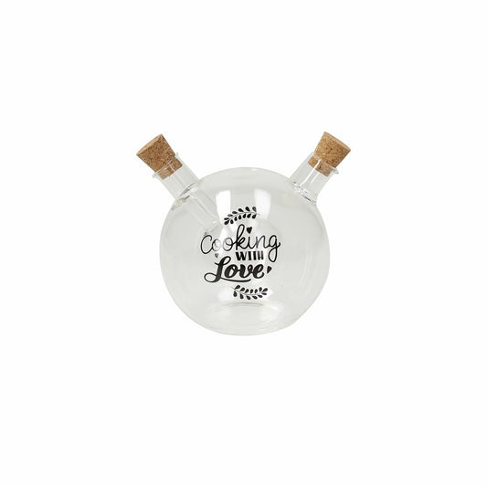 Öl/Essig Flasche 2in1, 410ml. / 60ml. Volumen, von Tognana - Porzellan aus Italien
