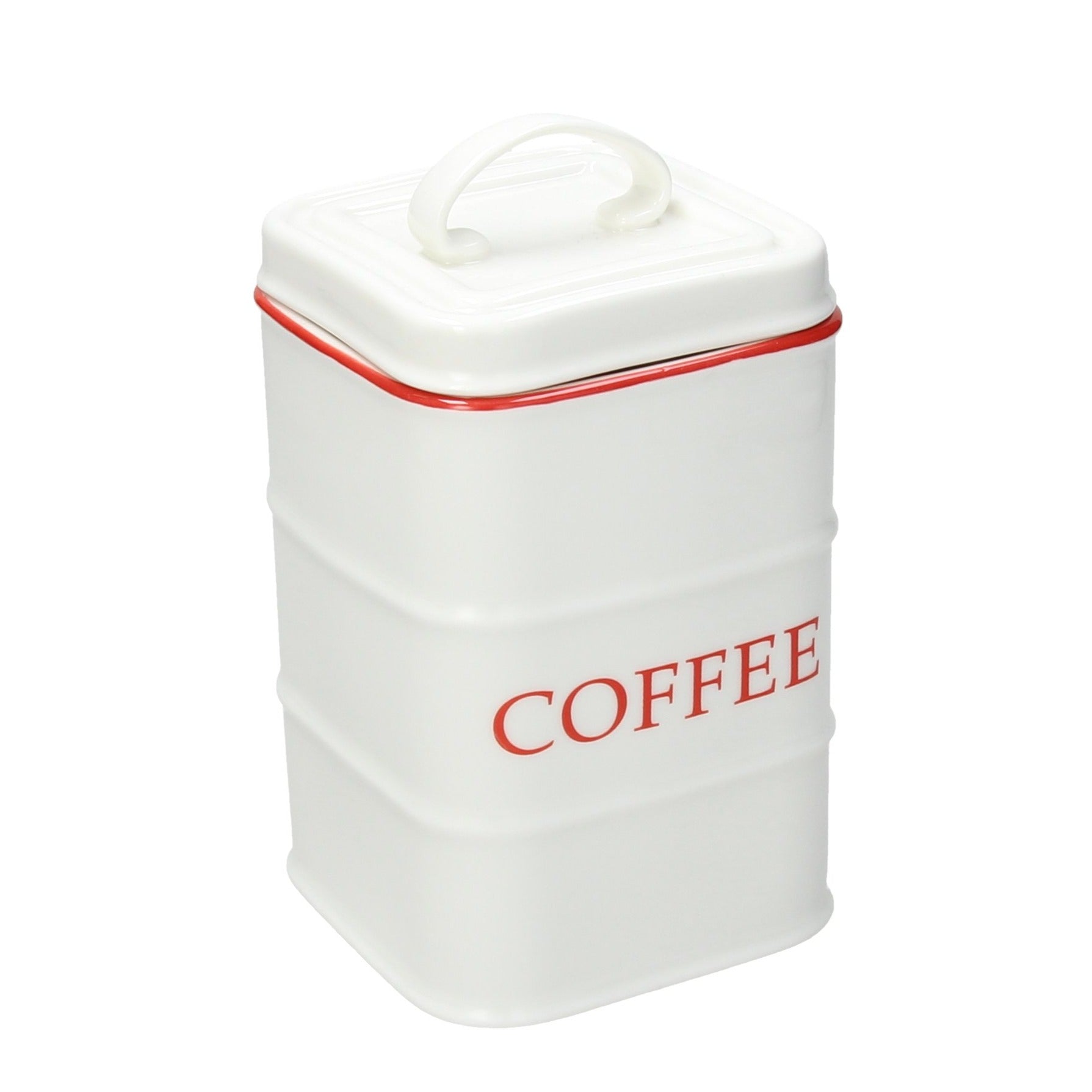 Kaffeedose Dolce CASA Retro Red aus Keramik - Porzellan aus Italien 