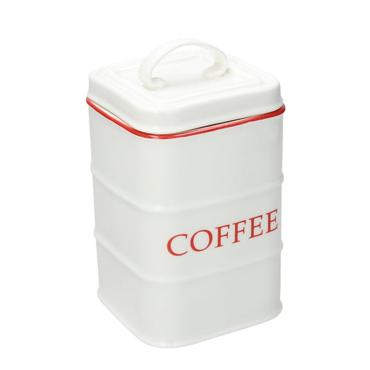 Kaffeedose Dolce CASA Retro Red aus Keramik - Porzellan aus Italien 