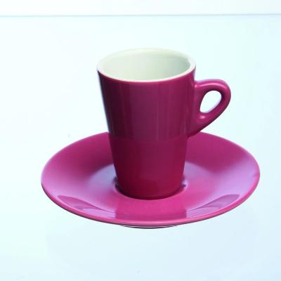 6er Set Espressotasse Mara, versch. Farben, mit Untertasse, Keramik - Porzellan aus Italien 