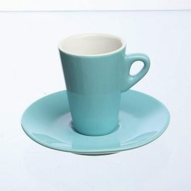 6er Set Espressotasse Mara, versch. Farben, mit Untertasse, Keramik - Porzellan aus Italien 