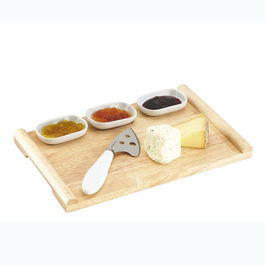 5 tlg. Käse-Servier-Set Foligno natur - Porzellan aus Italien 