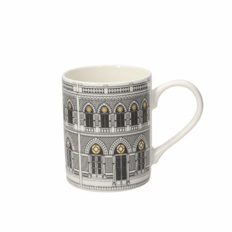 6er Set Kaffeebecher Iris aus der Serie Boulevard, aus grauem Porzellan - Porzellan aus Italien