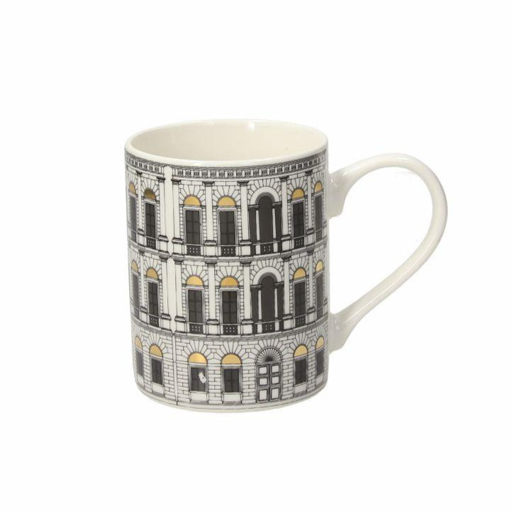 6er Set Kaffeebecher Iris aus der Serie Boulevard, aus grauem Porzellan - Porzellan aus Italien