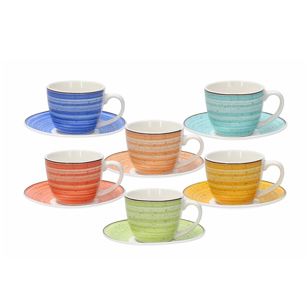 6er Set Espressotassen IRIS Kaleido von Tognana - Porzellan aus Italien