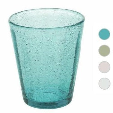 6er Set Wasserglas KOLORS, versch. Farben, mundgeblasen, 340 ml. - Porzellan aus Italien 