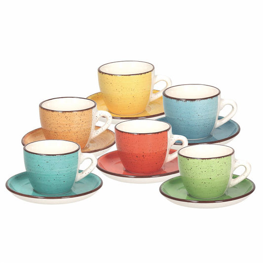 Art & Pepper Espressotasse mit Untertasse im 6er Set - Porzellan aus Italien 