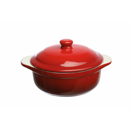 Mini Cocotte / Kasserole Lydia aus roter Keramik - Porzellan aus Italien