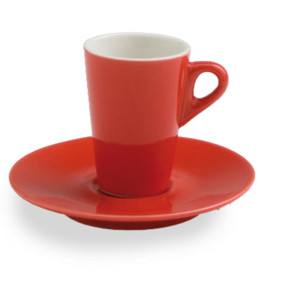 6er Set Espressotasse Mara, versch. Farben, mit Untertasse, Keramik - Porzellan aus Italien 