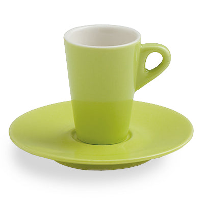 6er Set Espressotasse Mara, versch. Farben, mit Untertasse, Keramik - Porzellan aus Italien 