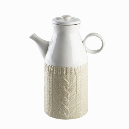 Ölgefäß aus der Kollektion Pullover, sandfarbend - Porzellan aus Italien 