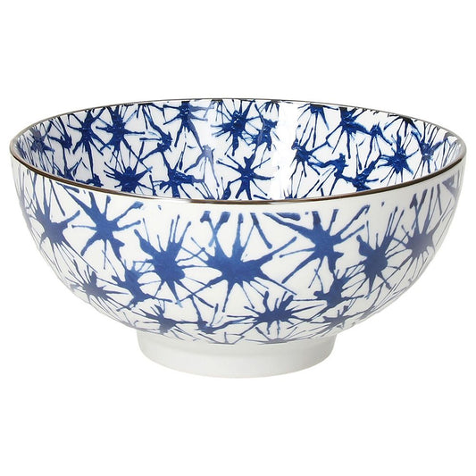 Salatschüssel Sapa, 20 cm, weiß-blau mit mediterranem Dekor - Porzellan aus Italien 