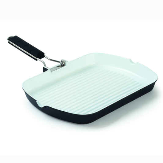 Grillpfanne aus Aluminium mit Keramikbeschichtung - Porzellan aus Italien 