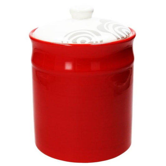 Vorratsdose/Kaffeedose WOM, rot, 2530 ml. Volumen, aus Keramik - Porzellan aus Italien 