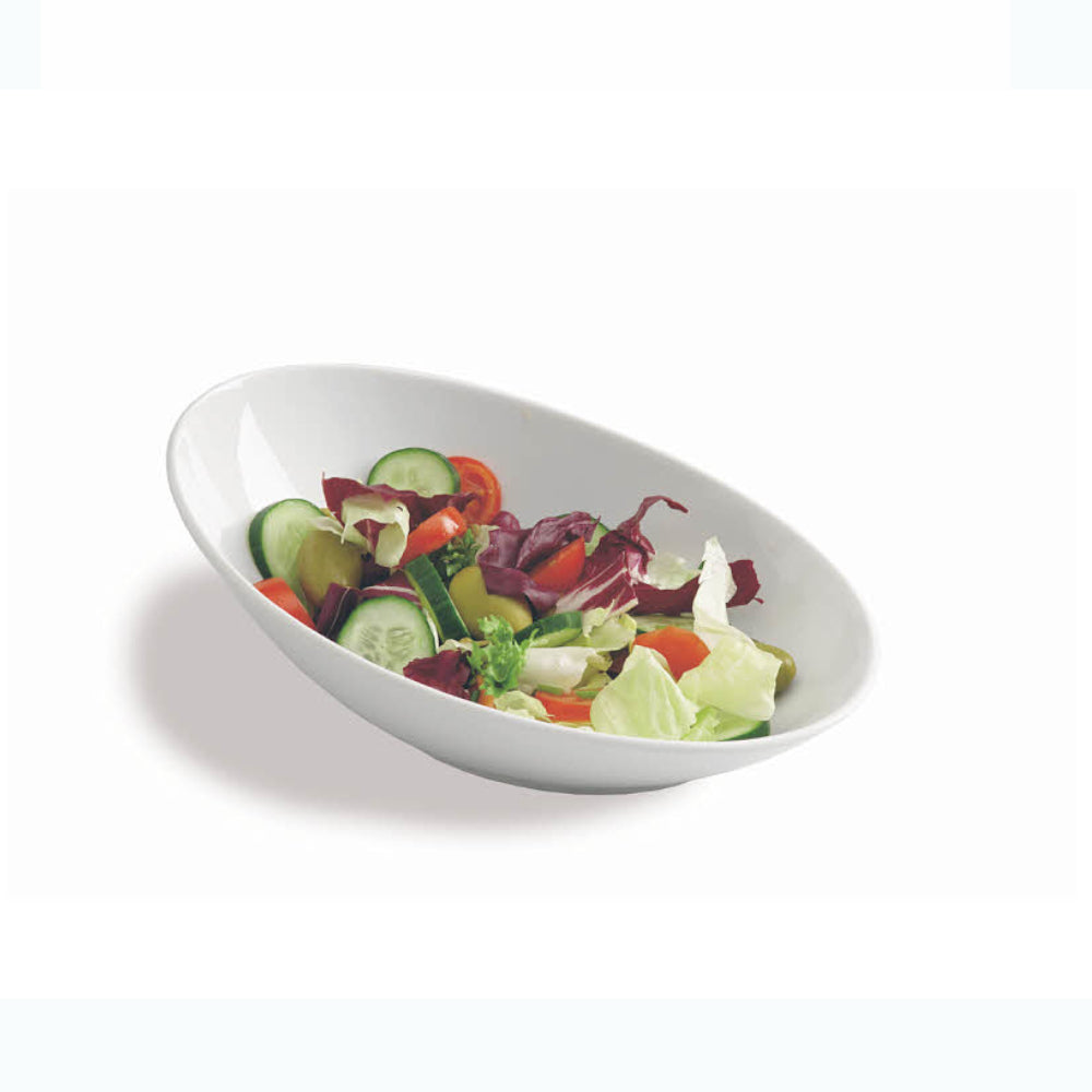 Ovale Salatschale / Neigeschale aus Porzellan, in zwei Größen - Porzellan aus Italien 