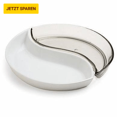 2-tlg. Servierschalen/Antipastischalen DUO aus Glas in drei verschiedenen Farben - Porzellan aus Italien 