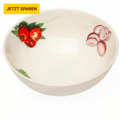 Salatschale aus Keramik,Tavola, 27 cm Ø mit Gemüsedekor - Porzellan aus Italien 